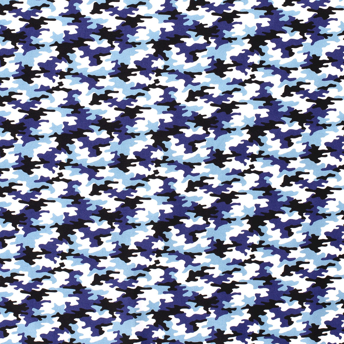 Baumwollstoff "Camouflage", blau-weiß