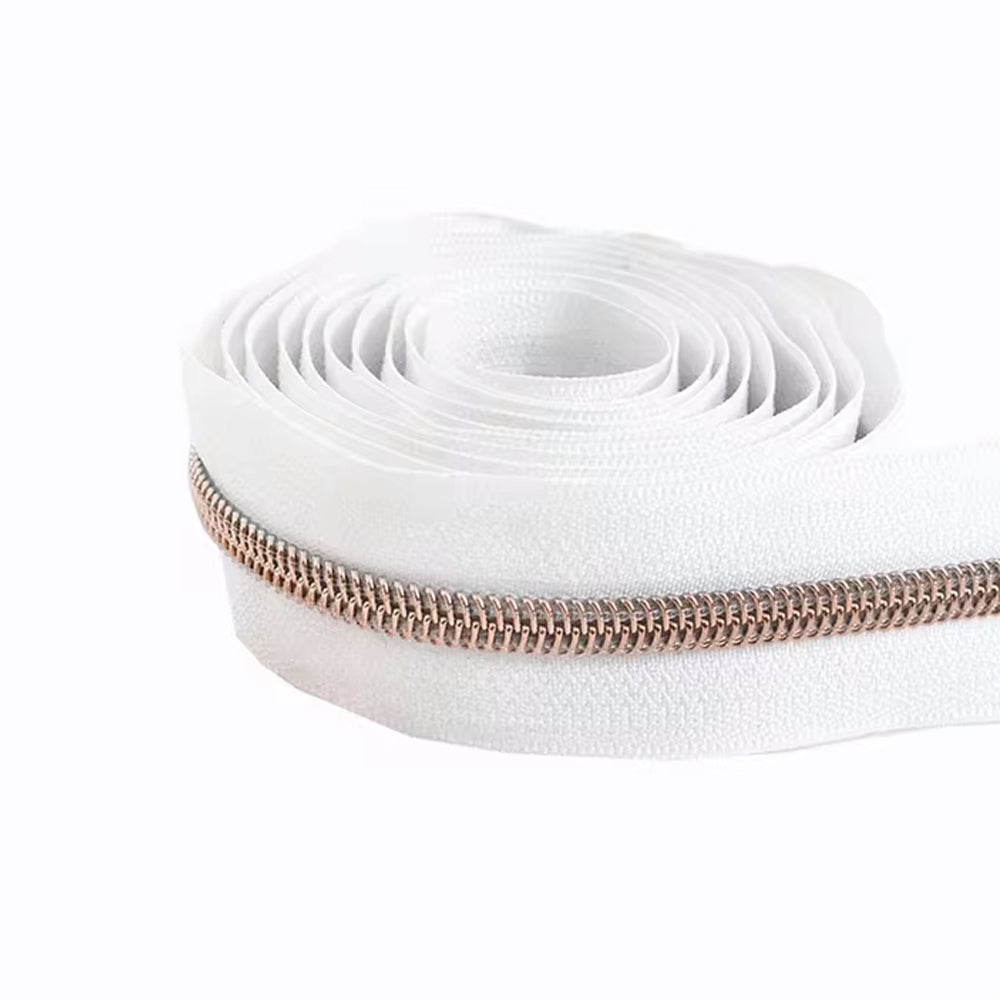 Endlosreißverschluss Meterware, Raupe roségold 5 mm