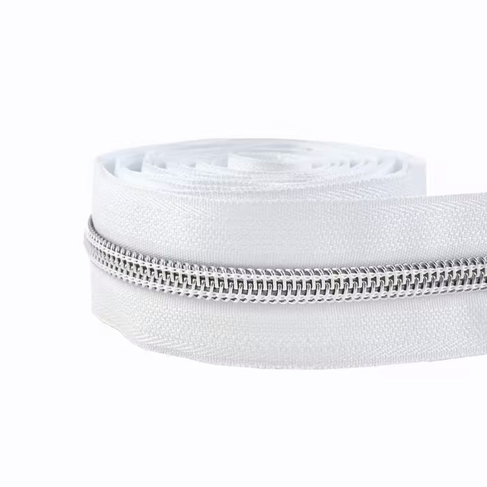 Endlosreißverschluss Meterware, Raupe silber 5 mm