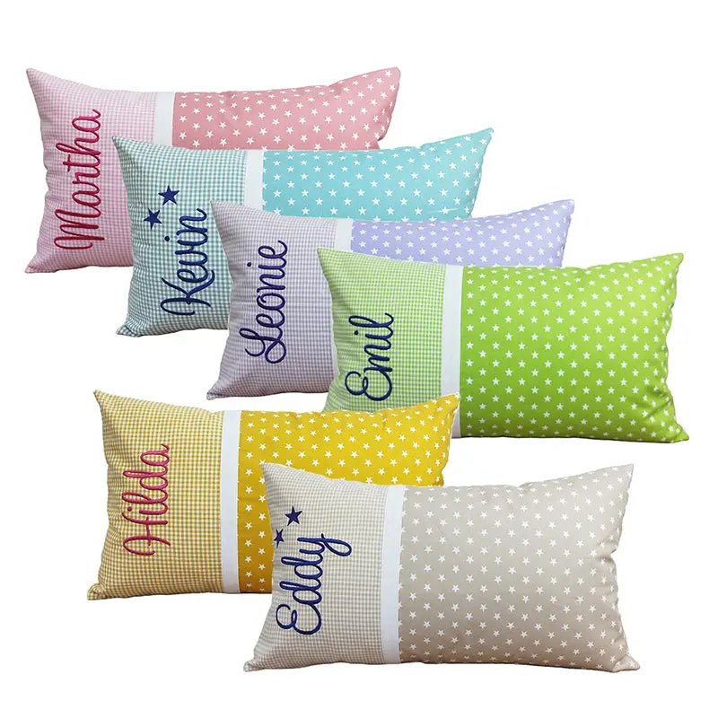 Kissen mit Namen mit Sternenstoff I svealino –1