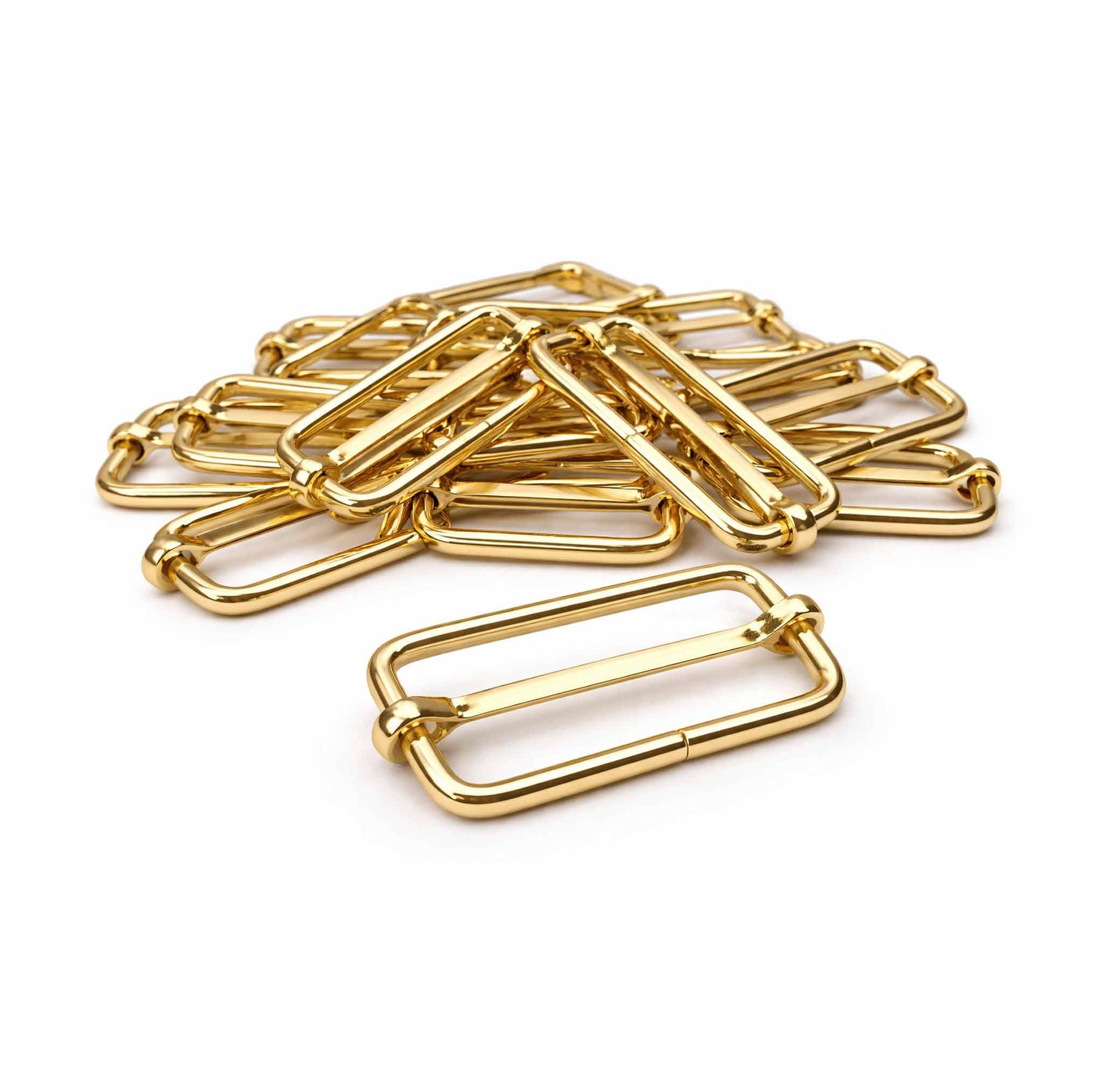 Leiterschnalle Metall gold 38 mm für 30 mm Gurtband zur Längenverstellung bei Taschen und Rucksäcken