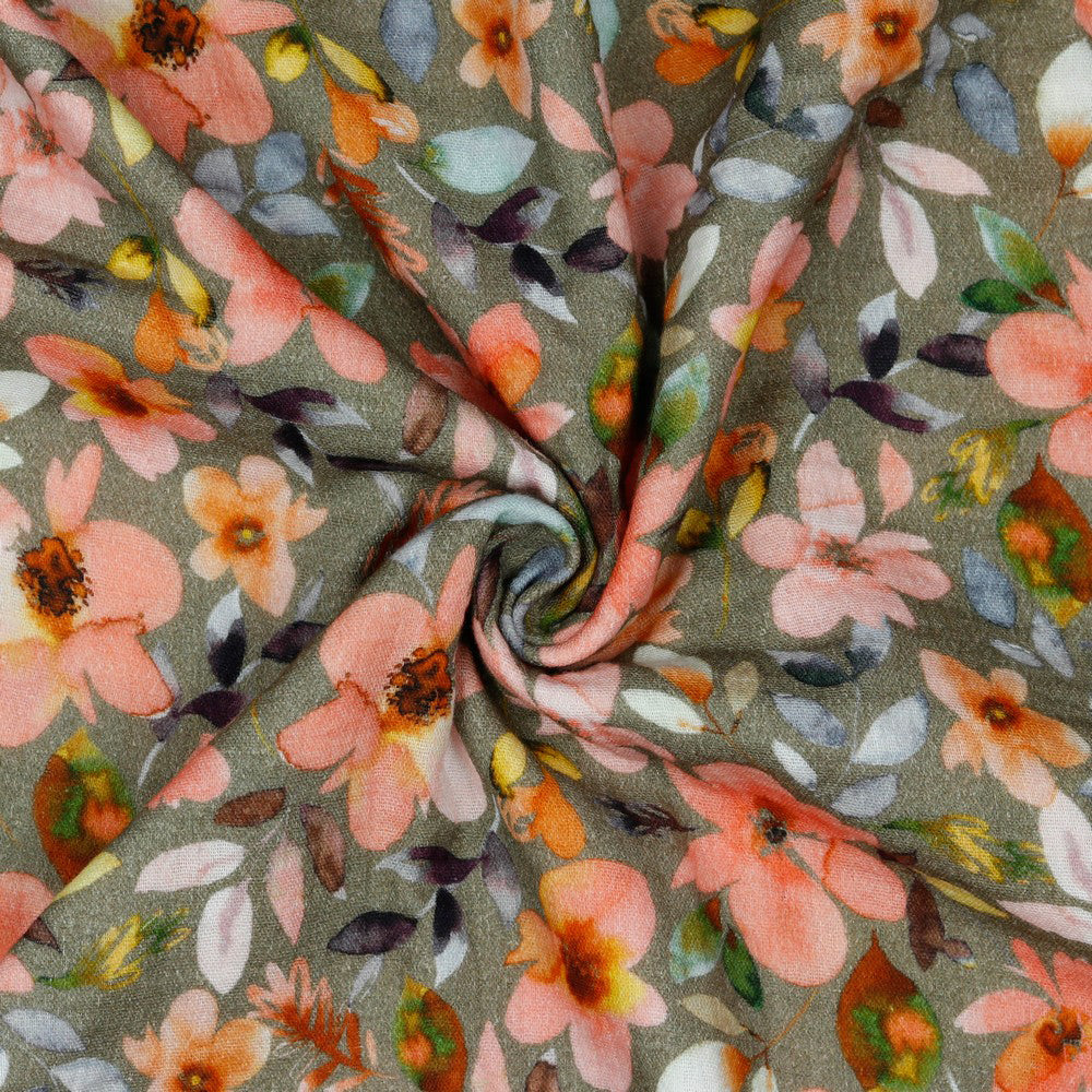 Wickeltasche mit Musselin / Double Gauze bunte Blumen