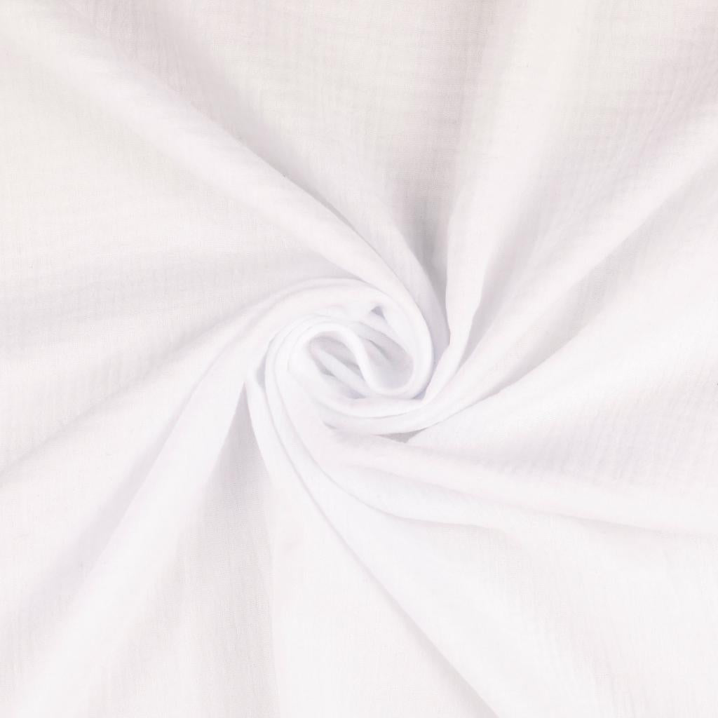 Baumwoll Musselin Double Gaze Uni Meterware weiß