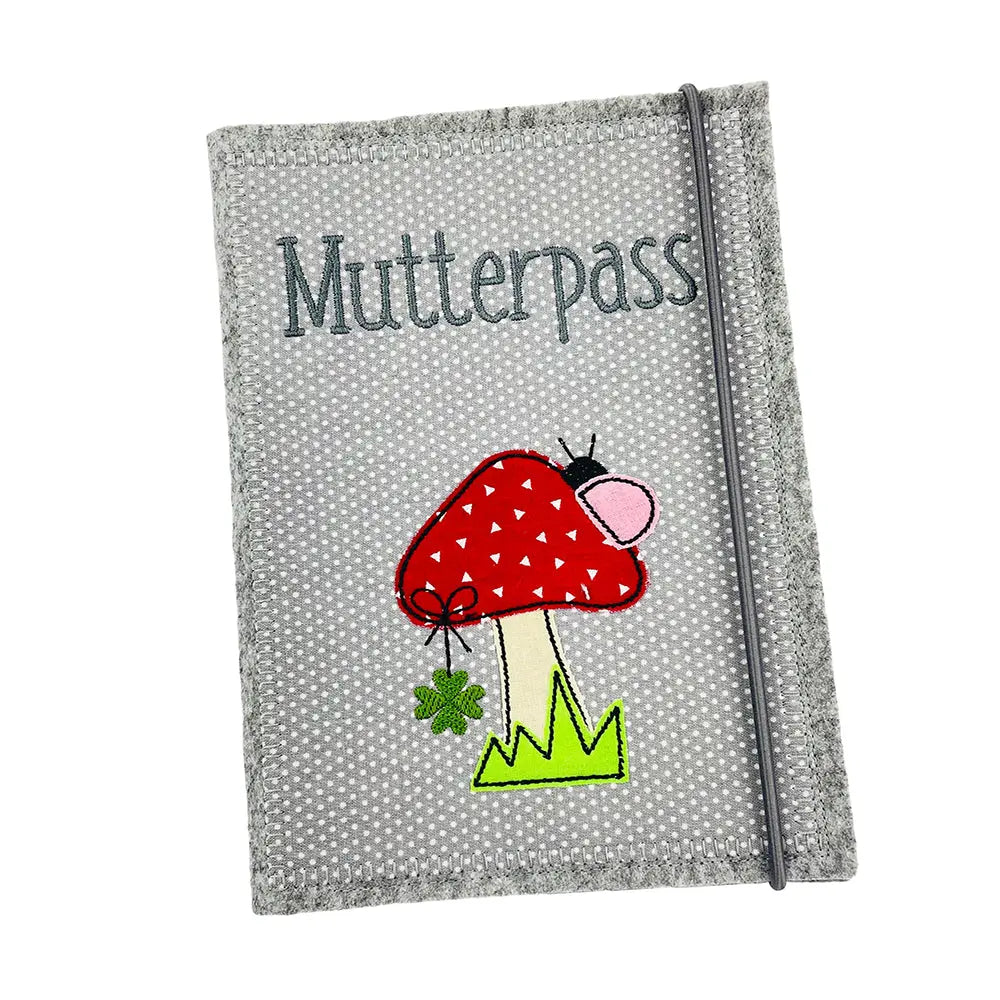 Mutterpass Hülle aus hochwertigem Filz, Motiv Fliegenpilz svealino