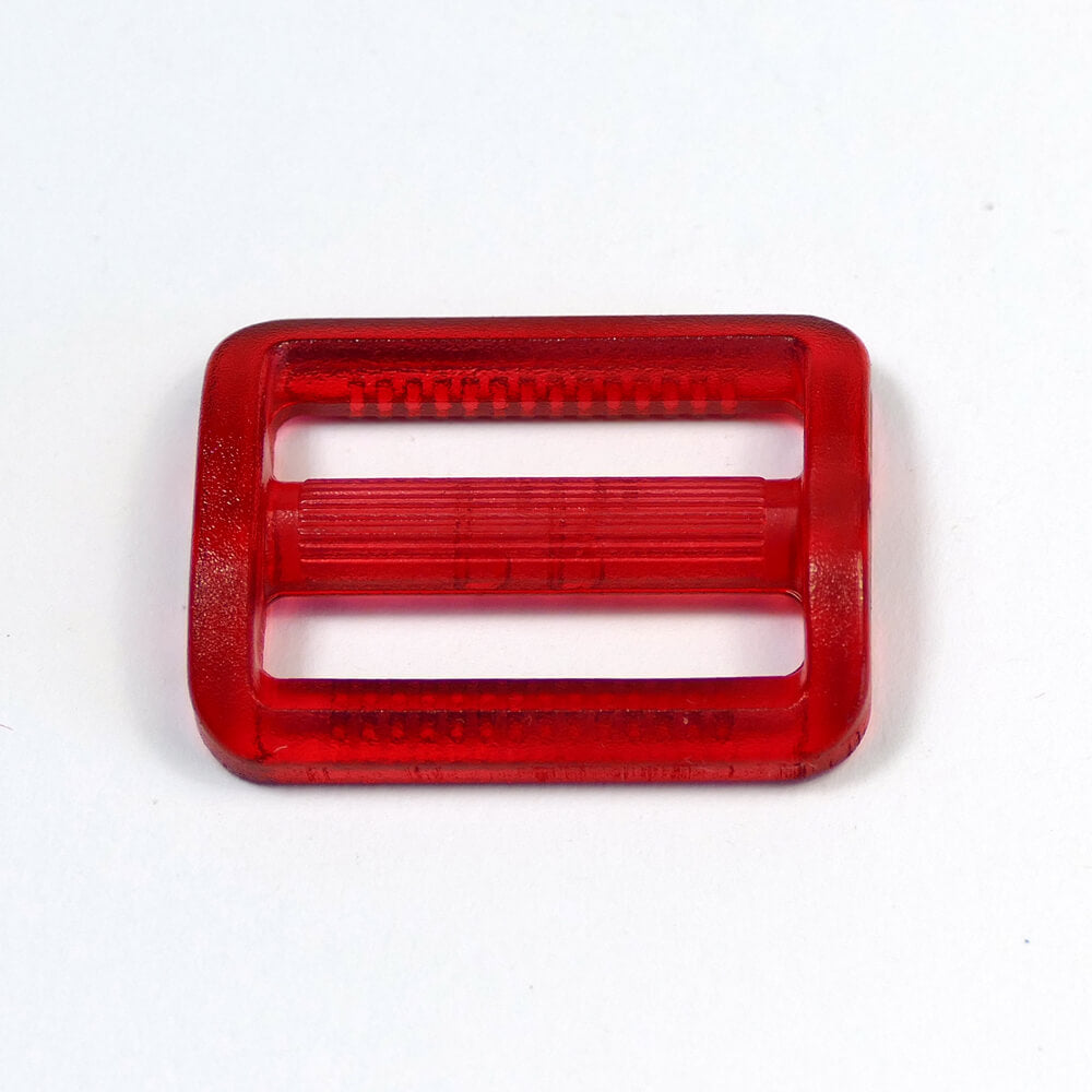 Versteller/Leiterschnalle Kunststoff 25 mm Unionknopf Rot