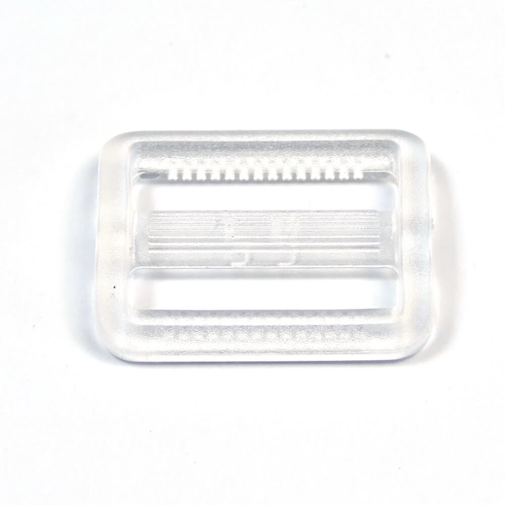 Versteller/Leiterschnalle Kunststoff 25 mm Unionknopf Transparent