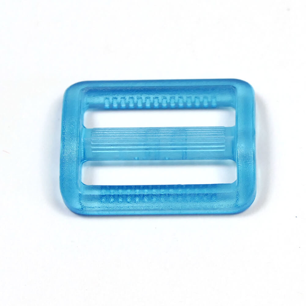 Versteller/Leiterschnalle Kunststoff 25 mm Unionknopf Türkis