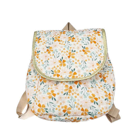 Rucksack aus Musselin Double Gauze mit Blumen