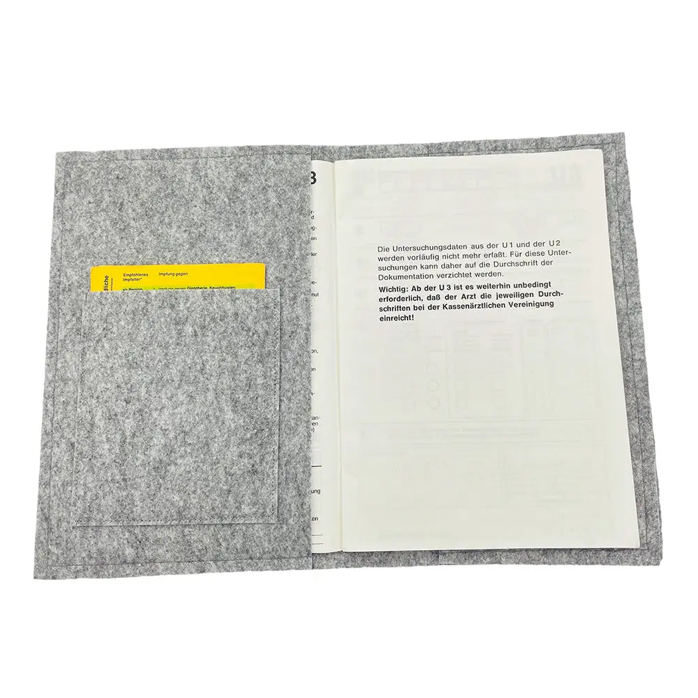 U-Heft Hülle aus hochwertigem Filz und Baumwollstoff - mit Namen & Motiv Hubschrauber svealino