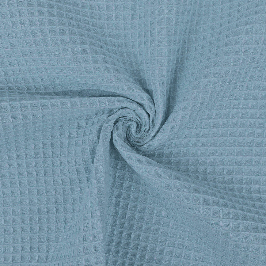 Waffelpiqué Waffelstoff Baumwollstoff Meterware jeansblau
