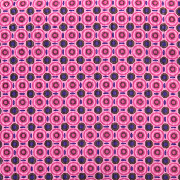 Baumwoll Feincord rosa mit Kringel- und Punktmuster, detailreiche Cordstruktur mit runden geometrischen Elementen