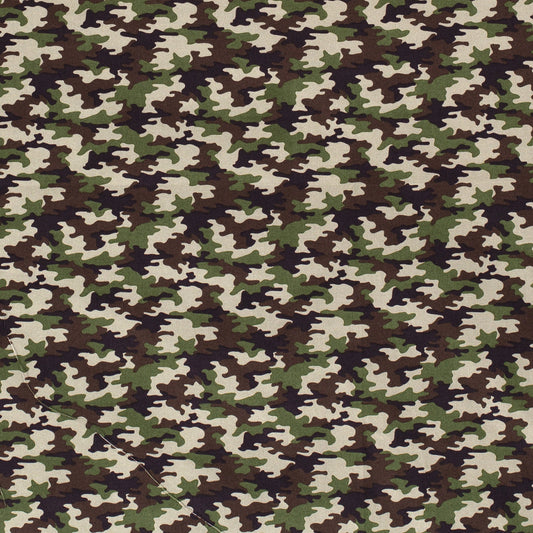 Baumwollstoff Camouflage Meterware Grau-Braun
