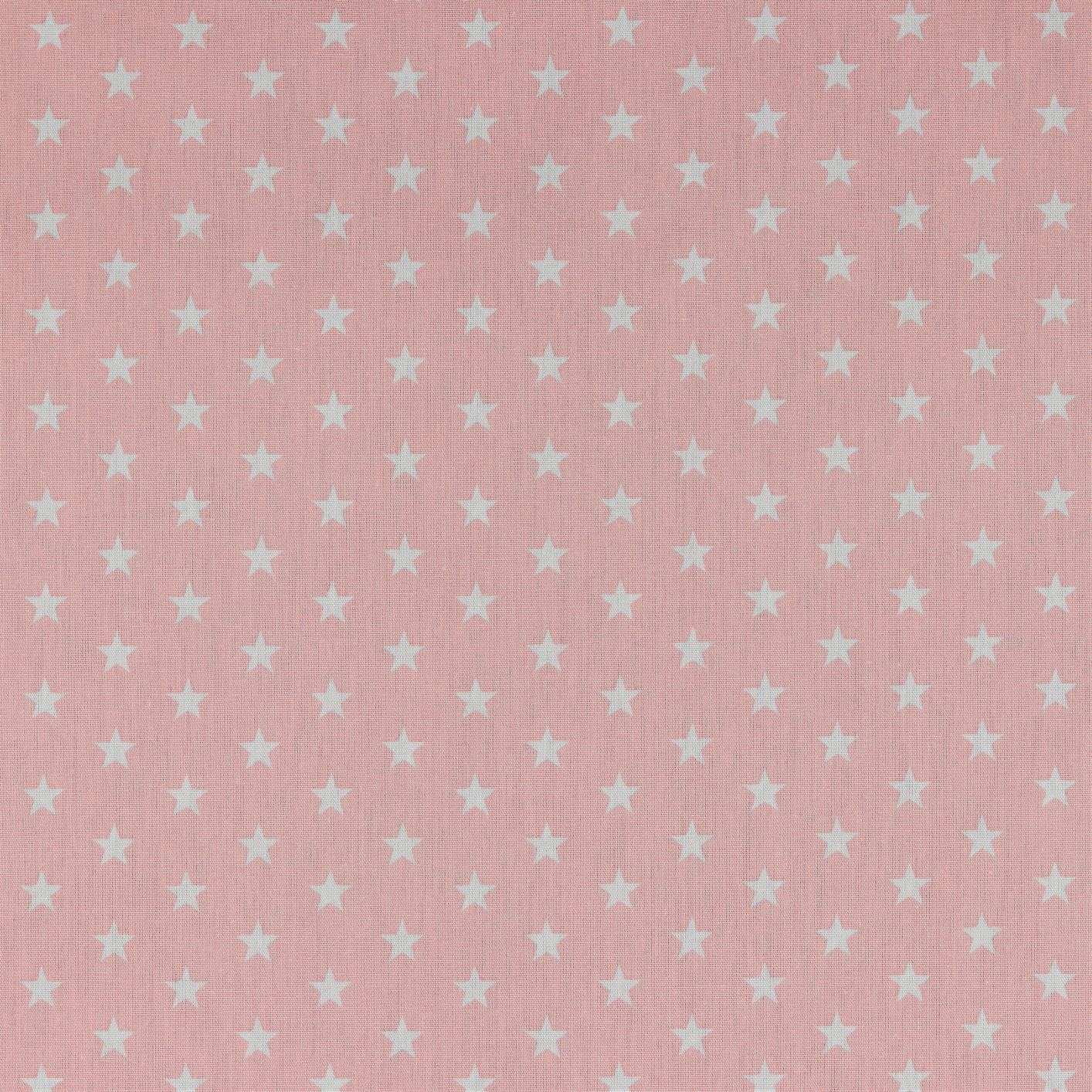 Baumwollstoff Popeline Meterware Sterne Mittel Rosa