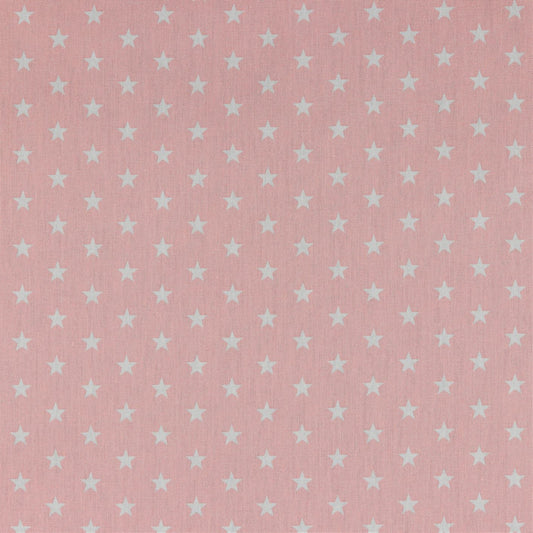 Baumwollstoff Popeline Meterware Sterne Mittel Rosa
