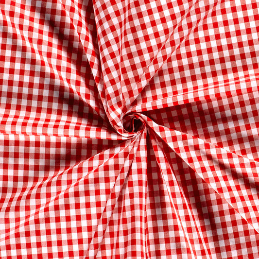 Baumwollstoff kariert rot-weiss Meterware