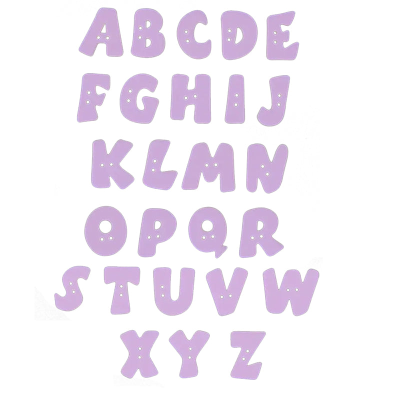Buchstaben Knopf zum Annähen aus Kunststoff von Unionknopf in Flieder