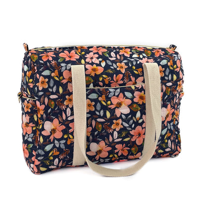 Wickeltasche mit Musselin / Double Gauze bunte Blumen