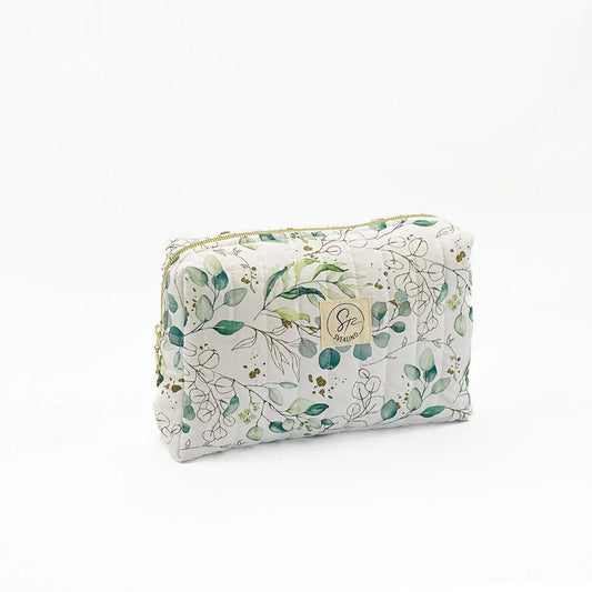 Individueller Kulturbeutel aus Baumwollstoff Popeline mit Eukalyptus Muster, 100% Handgemacht, verschiedene Größen lieferbar, für Kinder und Erwachsene, jetzt online kaufen