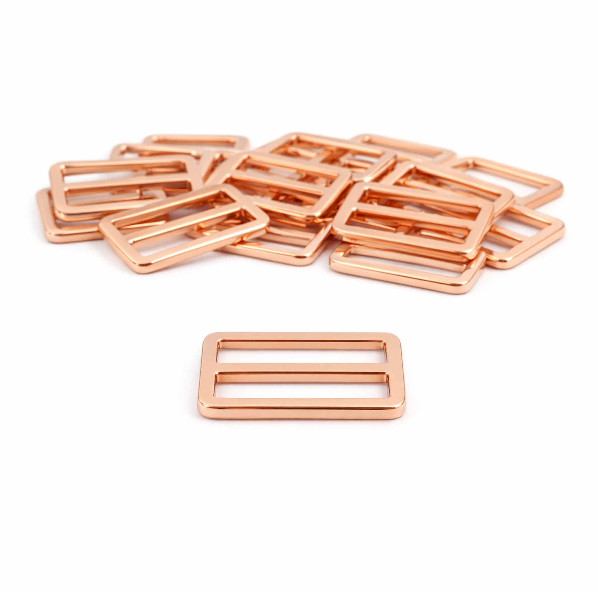 Leiterschnalle aus Metall in Roségold, 38 mm, geeignet für 30 mm Gurtband – 10 Stück Restposten