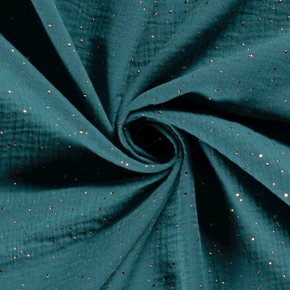 Babydecke aus Musselin mit goldenen Punkten, Größe 70x90cm