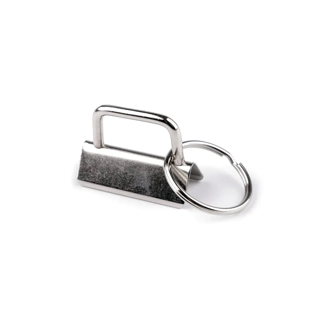 Schlüsselband Rohling 5er Set aus Metall mit Schlüsselring für 25 mm oder 30 mm Gurtband zur Herstellung von Schlüsselanhängern