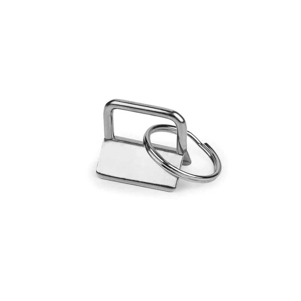 Schlüsselband Rohling 5er Set aus Metall mit Schlüsselring für 25 mm oder 30 mm Gurtband zur Herstellung von Schlüsselanhängern