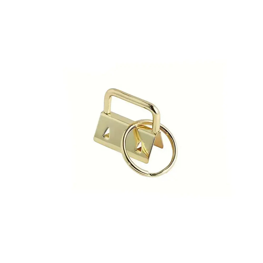 Schlüsselband Rohling 5er Set aus Metall mit Schlüsselring für 25 mm Gurtband zur Herstellung von Schlüsselanhängern