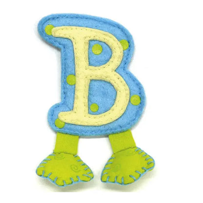 Dushi Stoffbuchstabe B in vielen unterschiedlichen Farben, aus Baumwolle, mit Schlaufe zum Annähen oder Aufhängen, ca. 7 x 10 cm