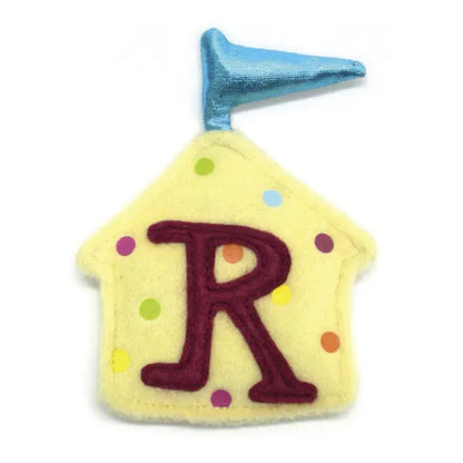 Dushi Stoffbuchstabe R in vielen unterschiedlichen Farben, aus Baumwolle, mit Schlaufe zum Annähen oder Aufhängen, ca. 7 x 10 cm