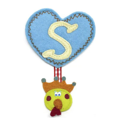 Dushi Stoffbuchstabe S in vielen unterschiedlichen Farben, aus Baumwolle, mit Schlaufe zum Annähen oder Aufhängen, ca. 7 x 10 cm