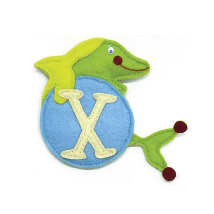 Dushi Stoffbuchstabe X in vielen unterschiedlichen Farben, aus Baumwolle, mit Schlaufe zum Annähen oder Aufhängen, ca. 7 x 10 cm