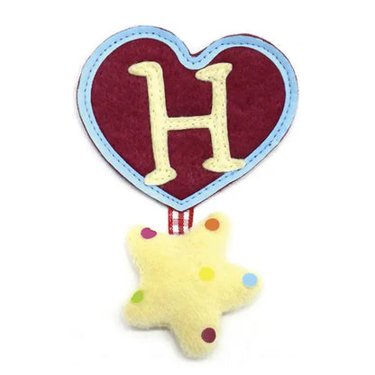 Dushi Stoffbuchstabe H in vielen unterschiedlichen Farben, aus Baumwolle, mit Schlaufe zum Annähen oder Aufhängen, ca. 7 x 10 cm