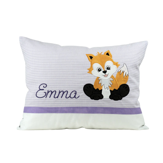 Personalisiertes Kissen Hase mit Namen bestickt, karierter Stoff,
handgemacht.