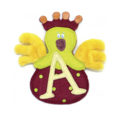 Dushi Stoffbuchstabe A in vielen unterschiedlichen Farben, aus Baumwolle, mit Schlaufe zum Annähen oder Aufhängen, ca. 7 x 10 cm